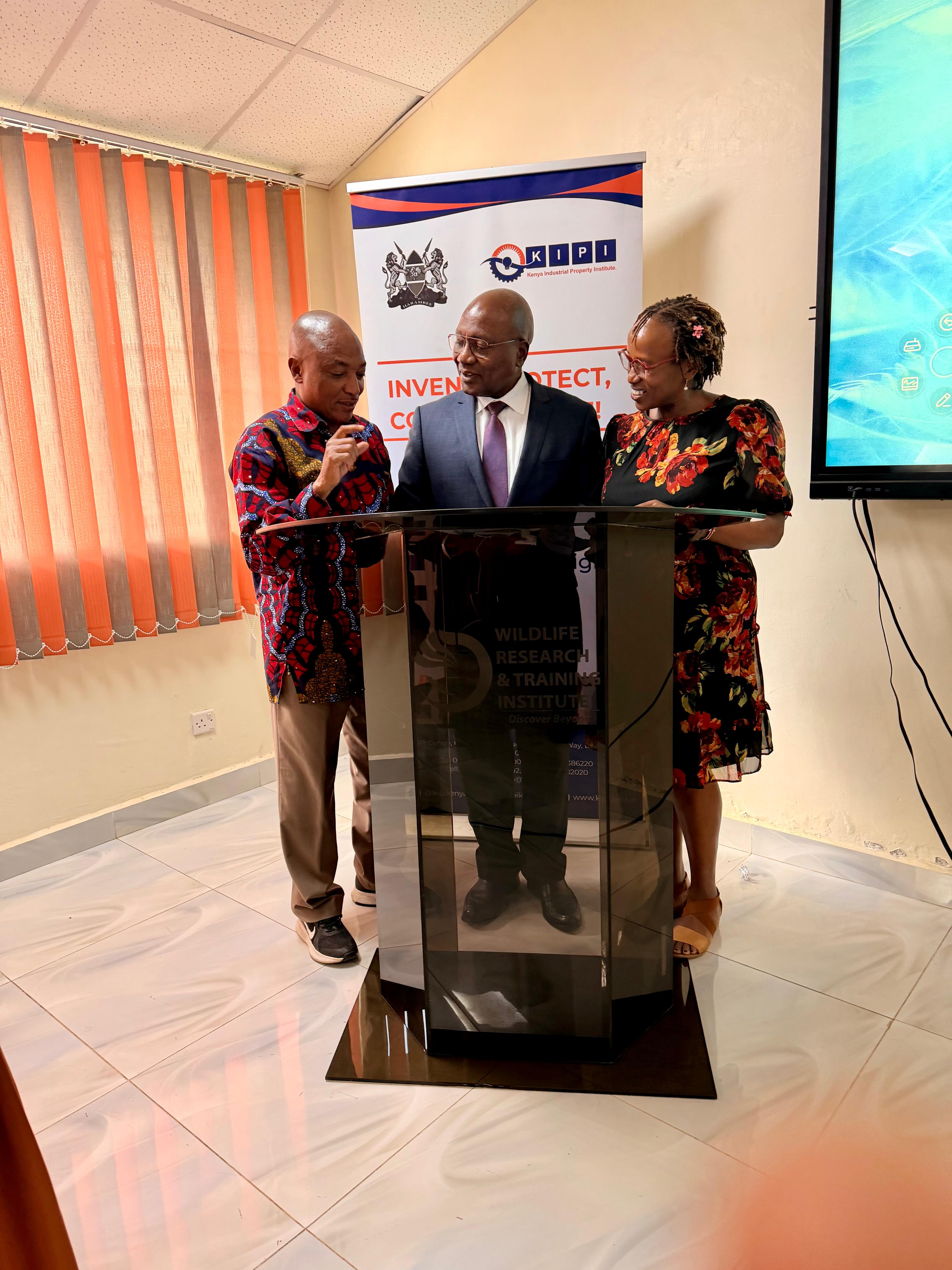 Photo: Victoria Kaigai (Right), Chairperson, and Members, Richard Muteti (Left) and Prof. Elijah Omwenga (Right), of the Technical Committee of the Institute’s Board, during the Retreat in Naivasha. 