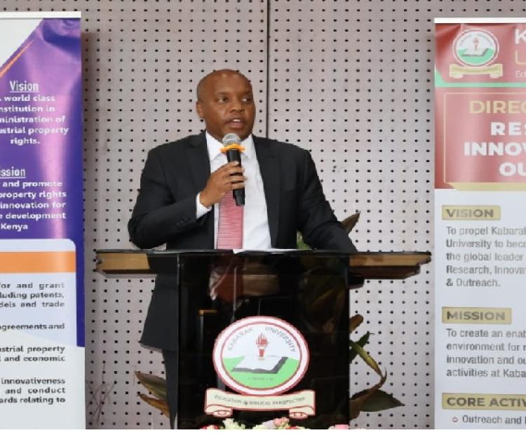 KIPI Chairman Allan Kosgey at 4th Central Rift Innovation Week hosted by Kabarak University